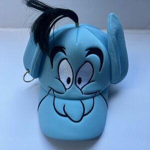 Disney Parks Aladdin Genie 3D Snapback Hat With Earring and Ponytail Blue